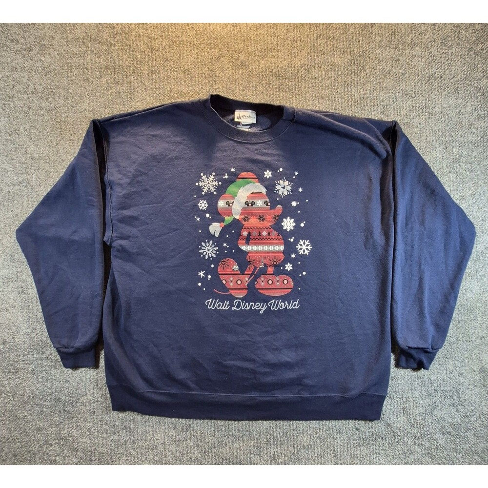 Disney Parks Walt Disney World Mickey Mouse Christmas Sweatshirt 2XL Holiday